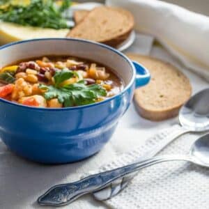 A bowl of vegetable soup