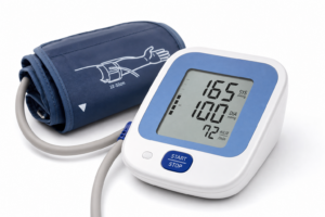 Blood pressure monitor showing a high reading to illustrate when blood pressure becomes dangerous